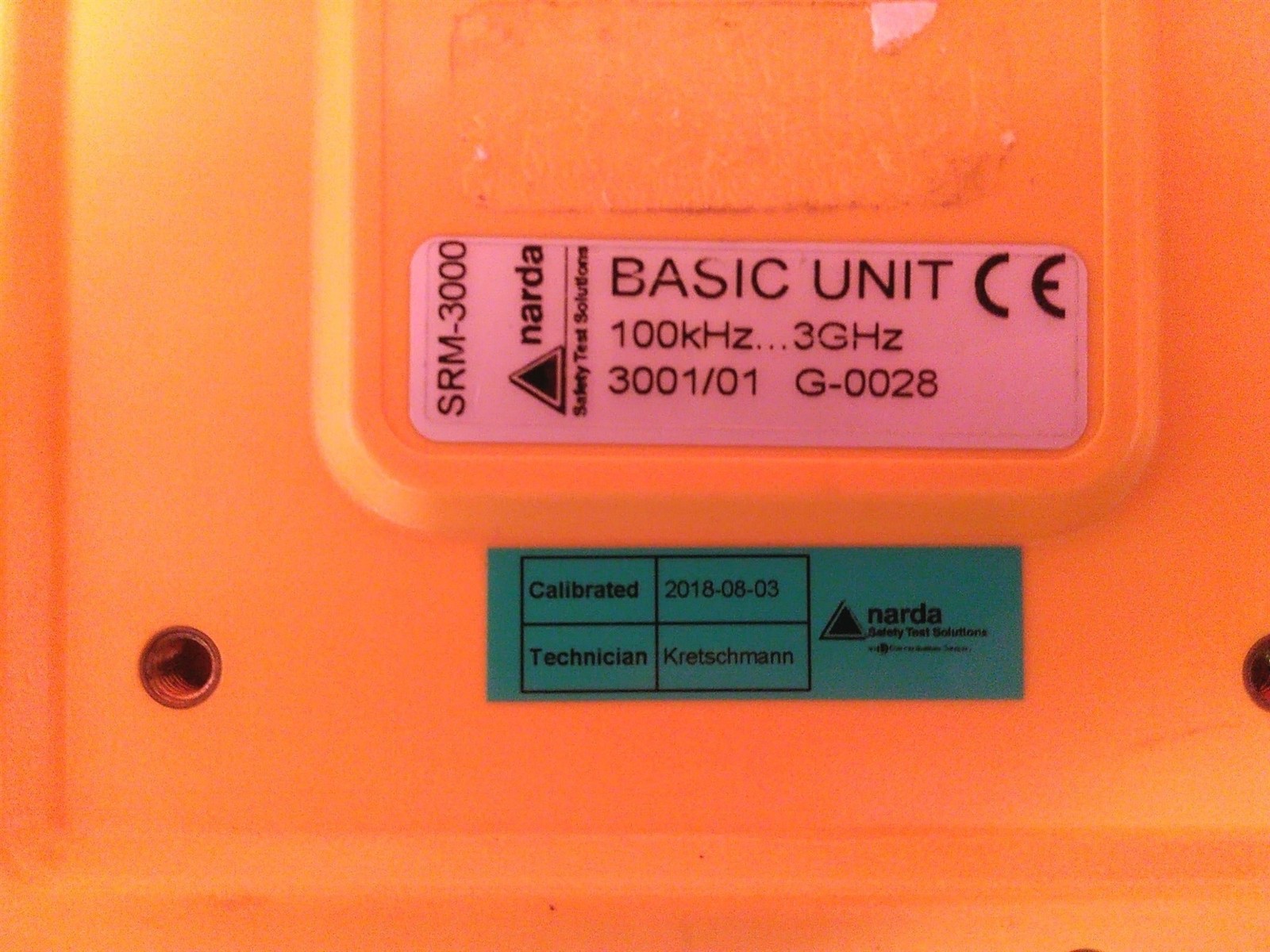 Defective Narda SRM-3000 100kHz - 3GHz Basic Unit Radiation Meter AS-IS