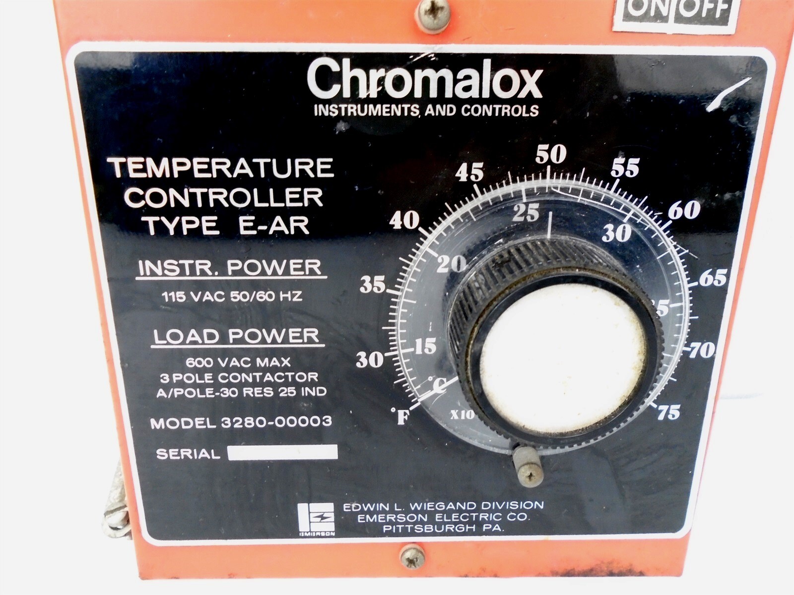 CHROMALOX - 3280-00003 TEMPERATRURE CONTROLLER - Type E-AR 600V Load 115V Instr