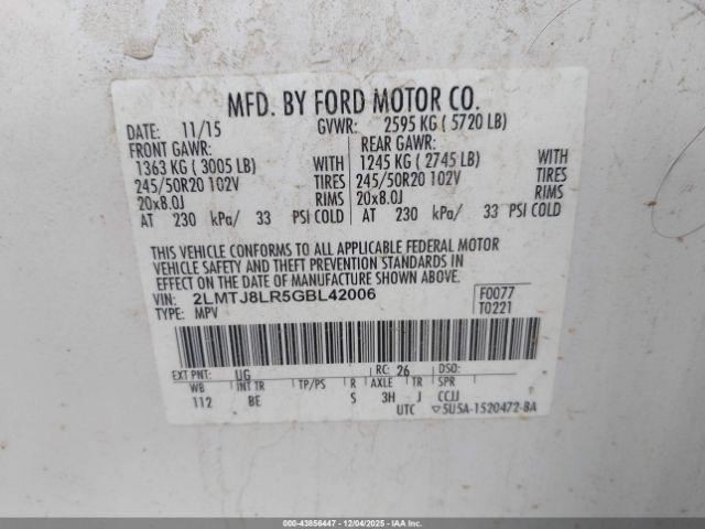 MKX 2016 Glove Box 4930830
