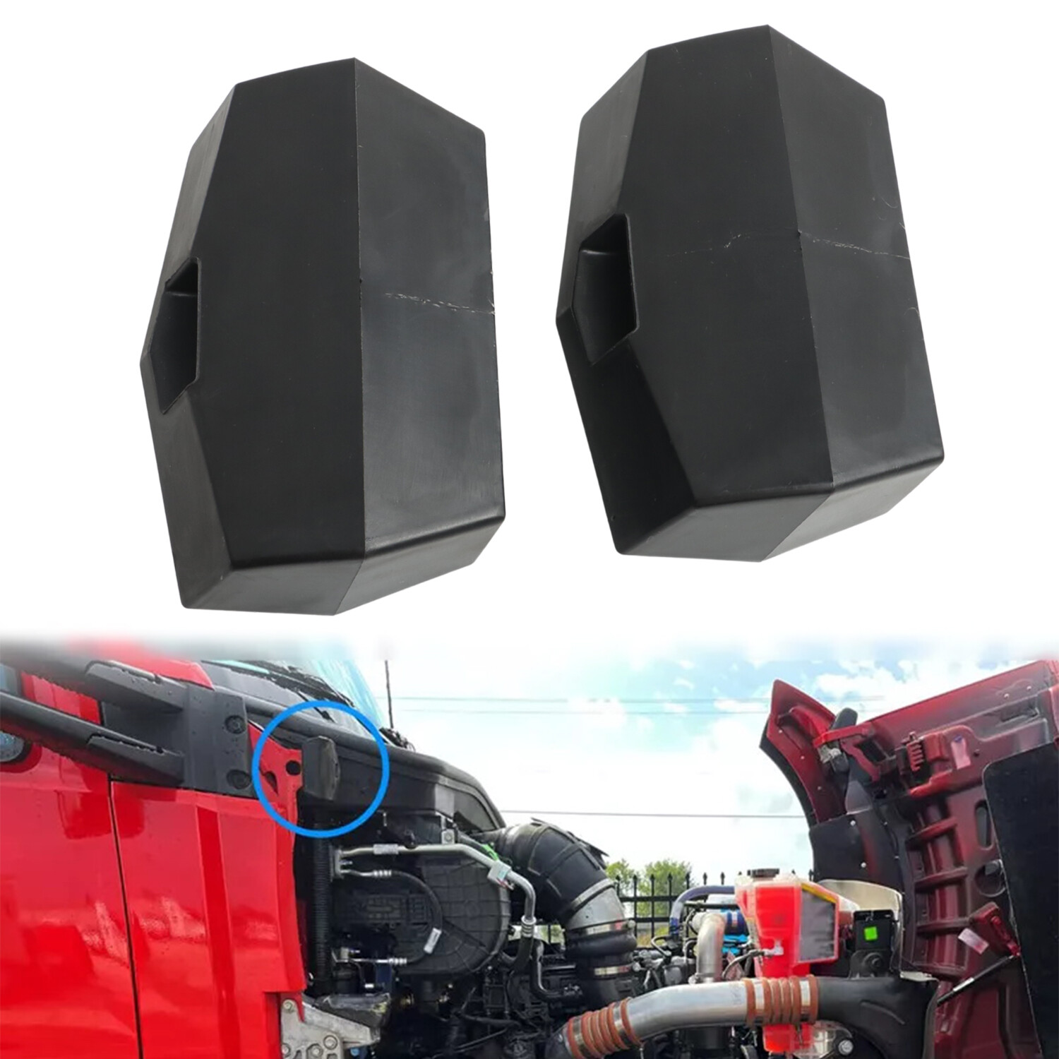 2Pcs Hood Support Bushing Replace Fit for Kenworth T680 T880 Peterbilt 579