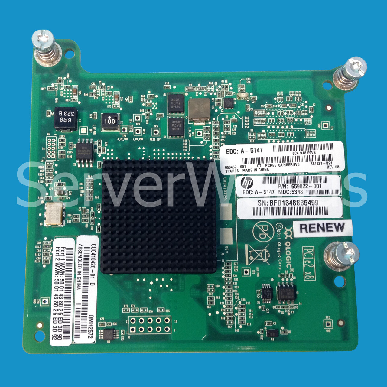 HP 656452-001 QMH2572 8GB FC Mezz Adapter 659822-001, 651281-B21