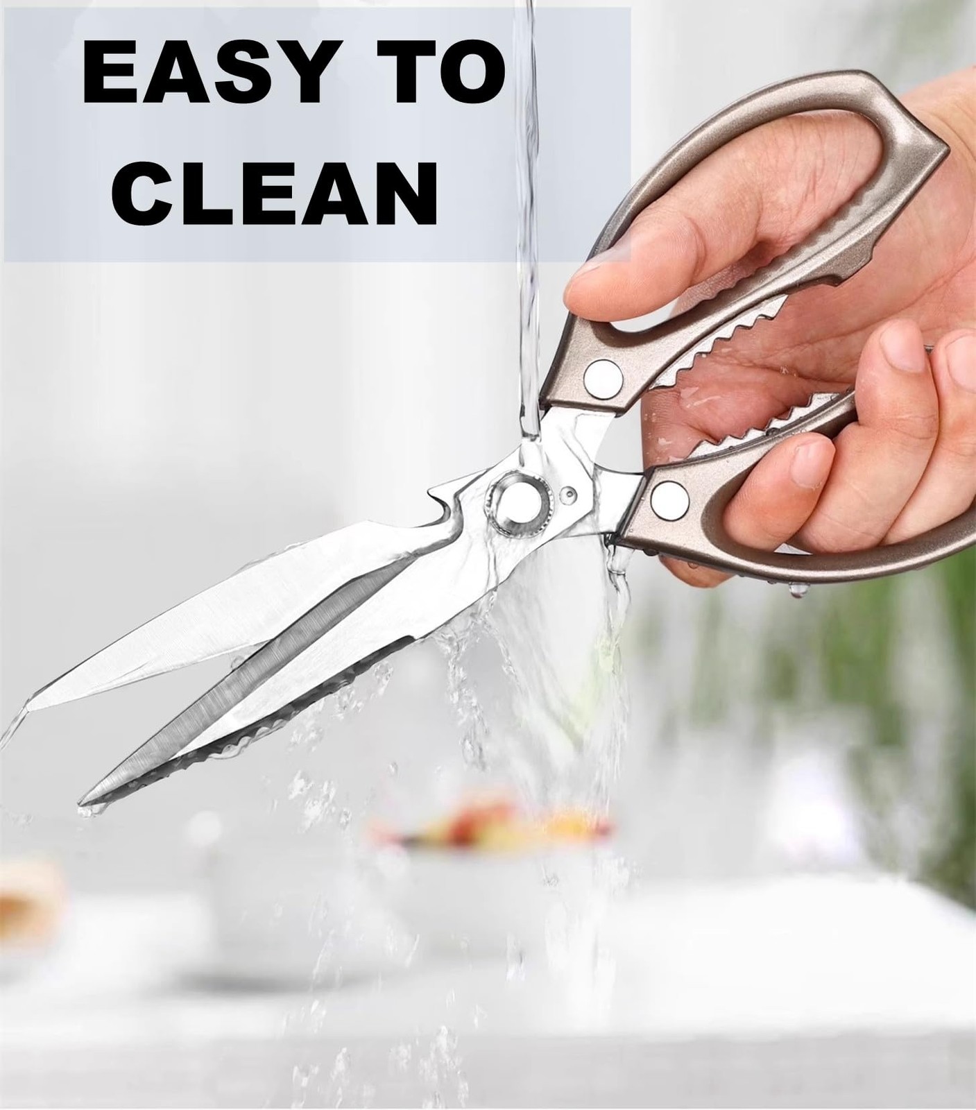 Kitchen Scissors, All Purpose，Ultra Sharp Japanese Meat Scissors，Heavy Duty C...