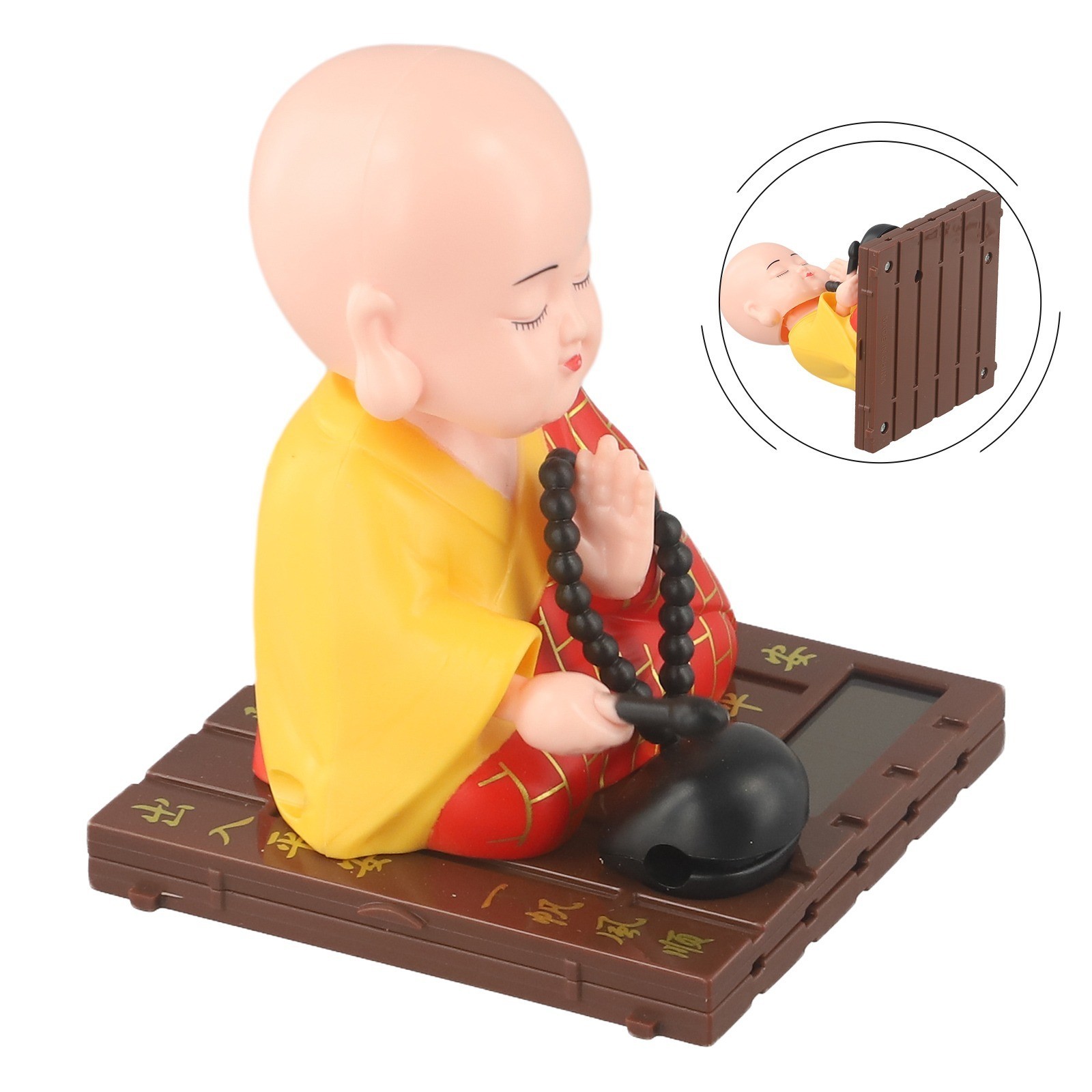 Light Activated Solar Shaking Monk Ornament Cheerful Decor for Any Environment