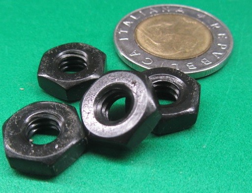 Thin Black Oxide Stainless Hex Nut,  Steel, RH  1/4"-20 x 5/32" Height - 100 Pcs