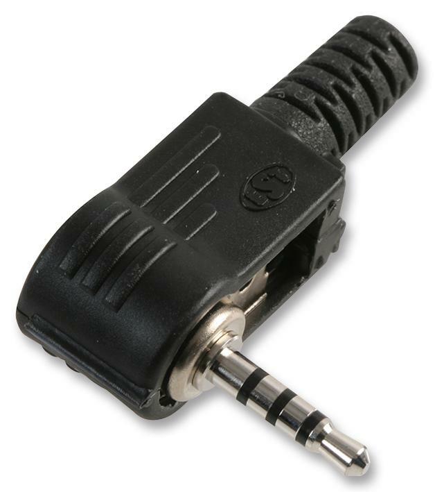2.5mm 90 Deg Right Angled 4P 4 Pole Solder Jack Plug For Video Plus Stereo Audio