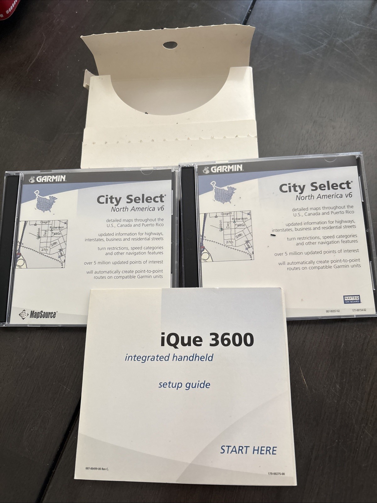 Garmin IQue 3600 GPS Set Up CD And Maps
