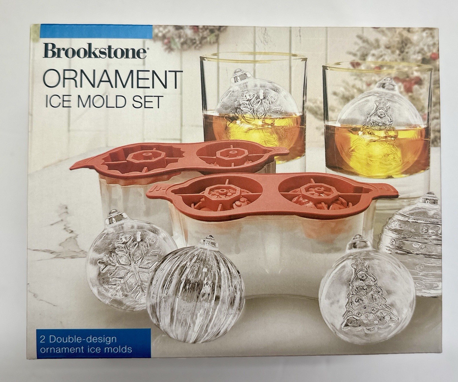 Brookstone Christmas Ornament Ice Mold Set 4 Designs