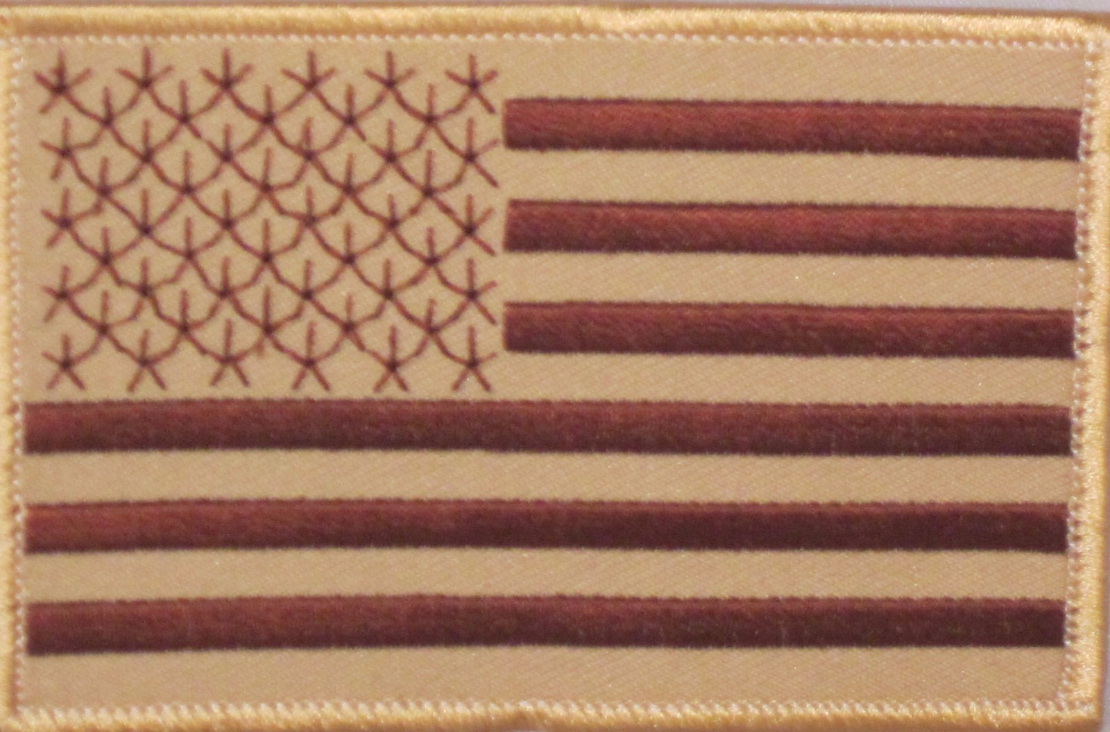 USA FLAG DESERT TAN BROWN MILITARY MOTORCYCLE EMBROIDERED IRON ON PATCH G-18
