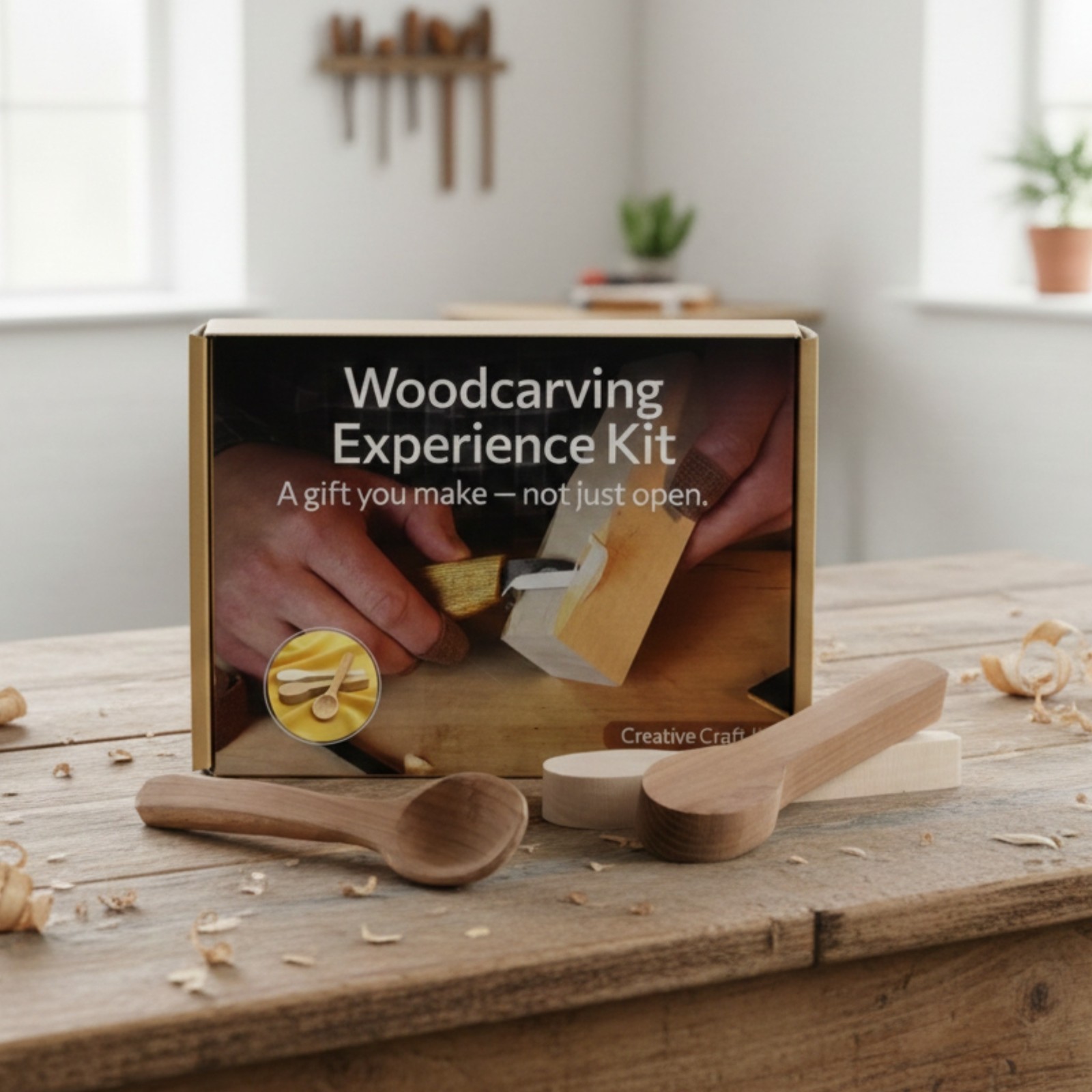 Sharky Wood Carving Starter Kit for Beginners DIY Wooden Spoon Project Gift Set