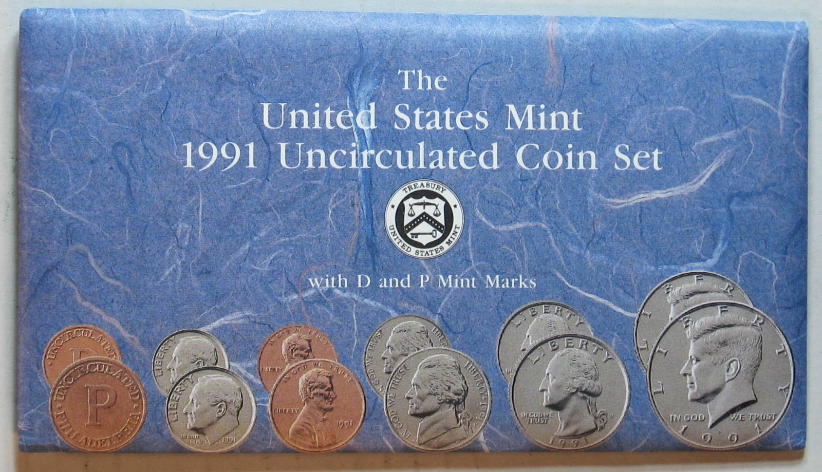 1991 US MINT UNCIRCULATED SET / 10 BU COINS SEALED IN OGP FLAT PACK