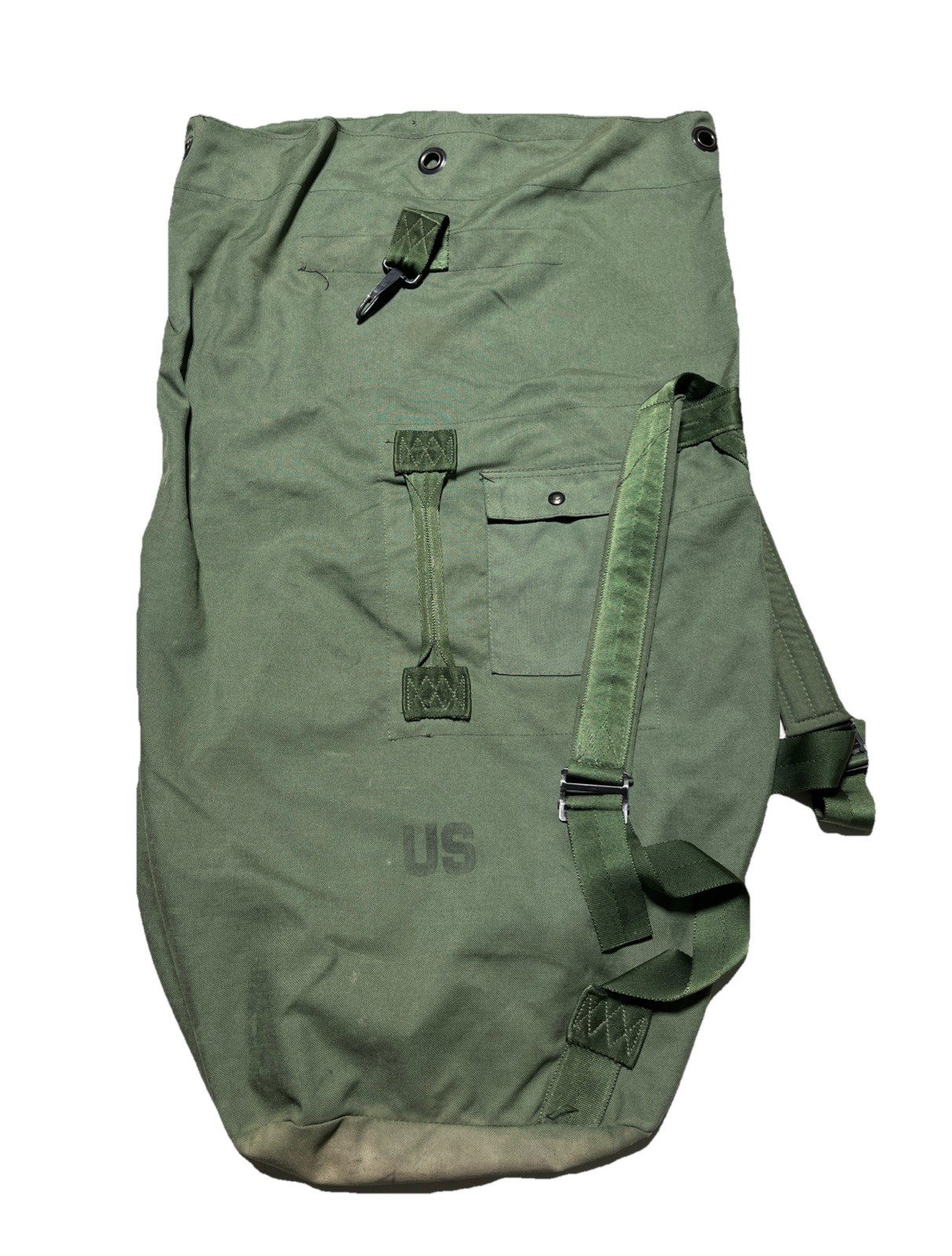 Military Duffel Bag USGI OD Green Nylon Carry Straps Army Duffel