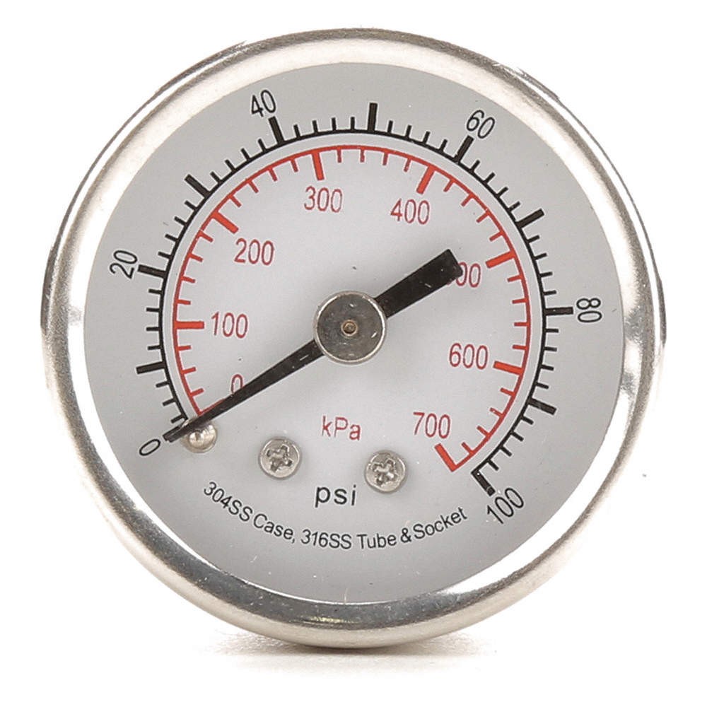 GRAINGER APPROVED 4FMT4 Pressure Gauge,Test,1-1/2 In 4FMT4