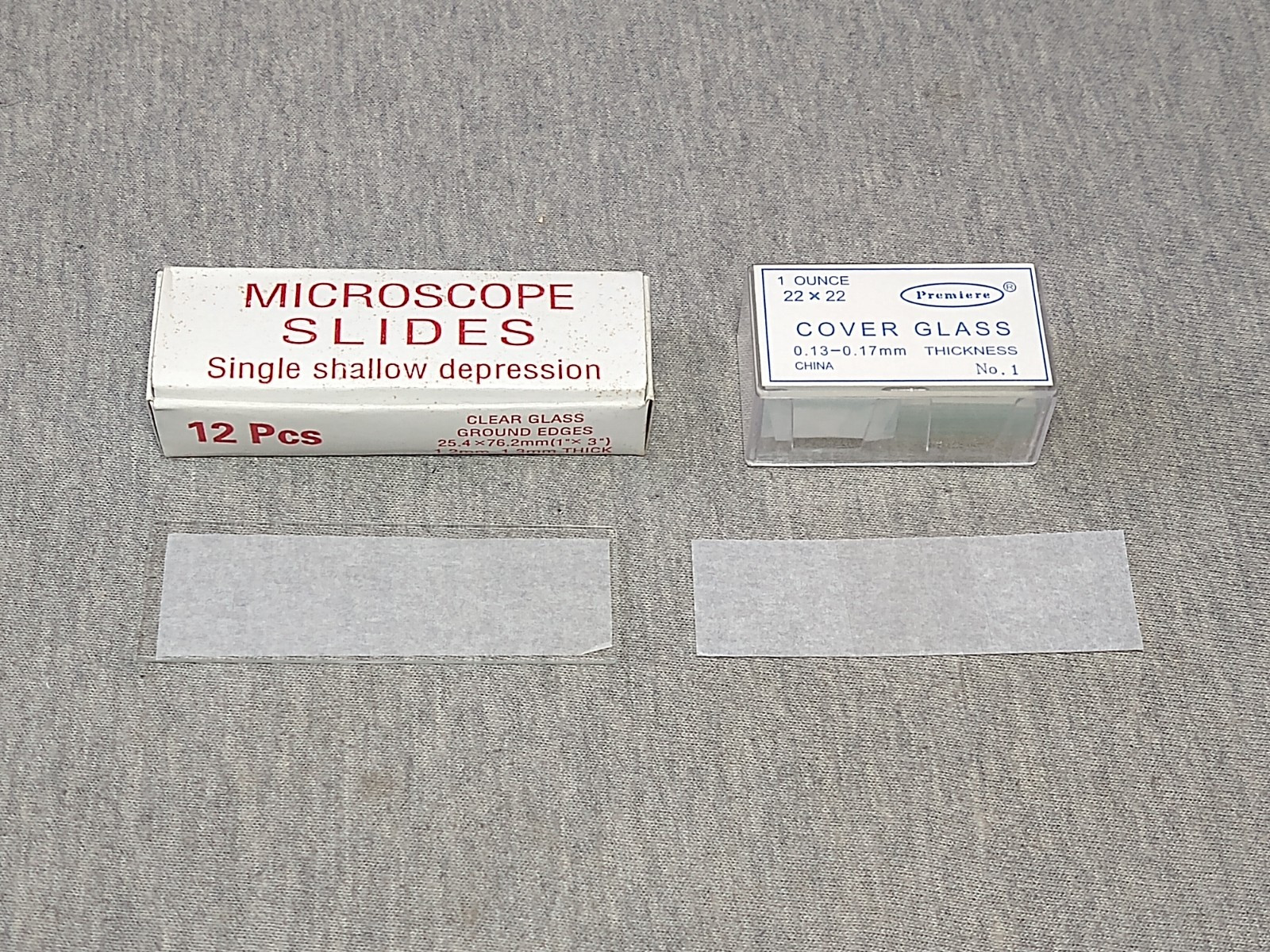 Premiere Microscope Cover Glass No.1 & Microscope Slides ~ TS