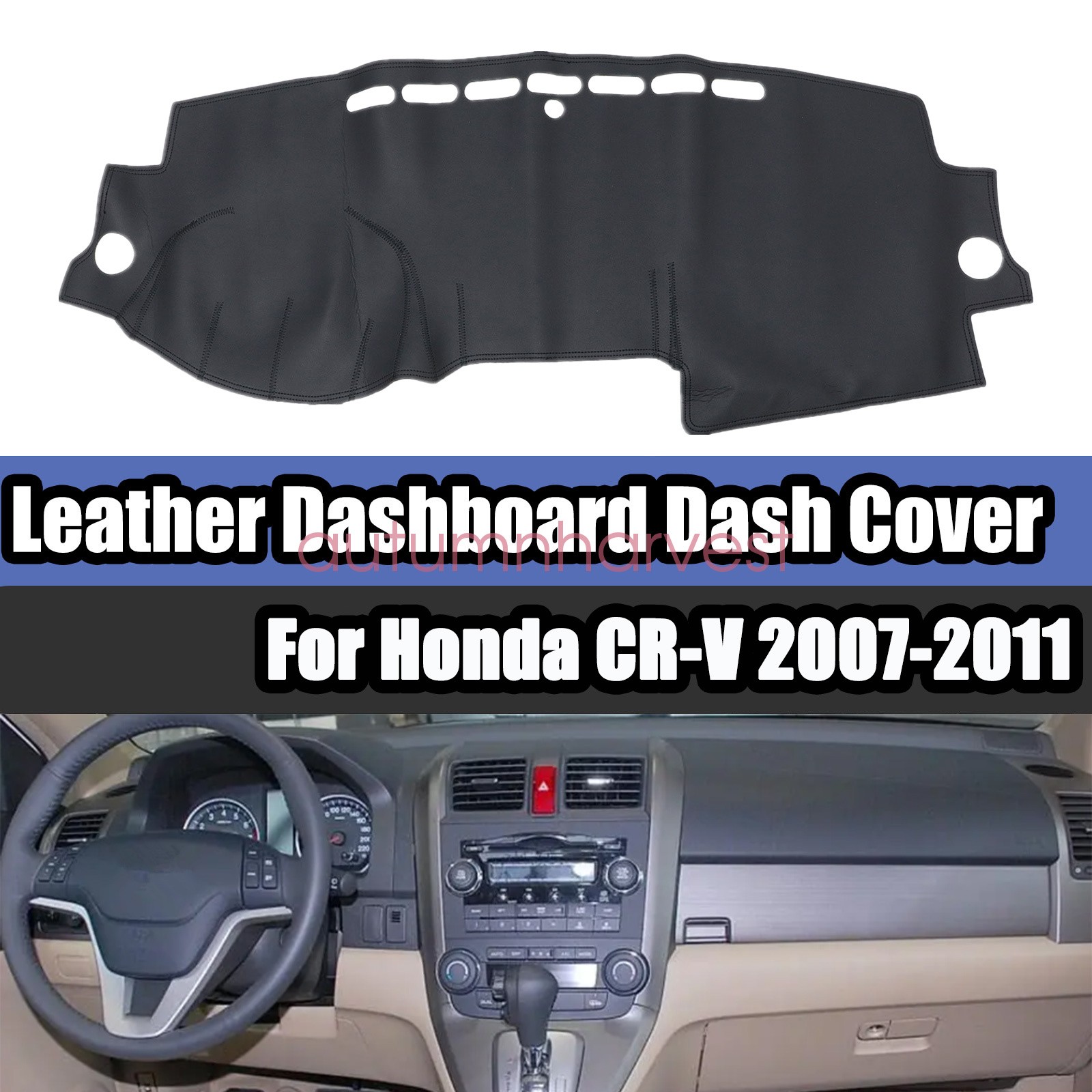 For 2007 2008-2011 Honda CR-V Leather Dashboard Dash Cover Dashmat Mat Carpet