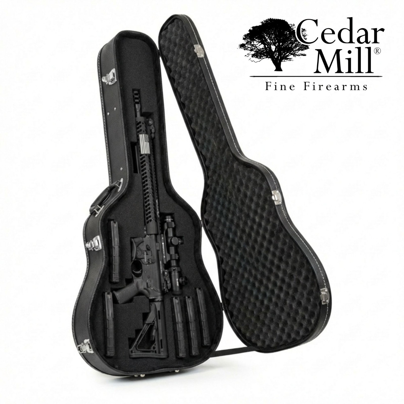 Heavy Duty 42 Inch Guitar Profile Rifle Storage Hard Case with Customizable Foam