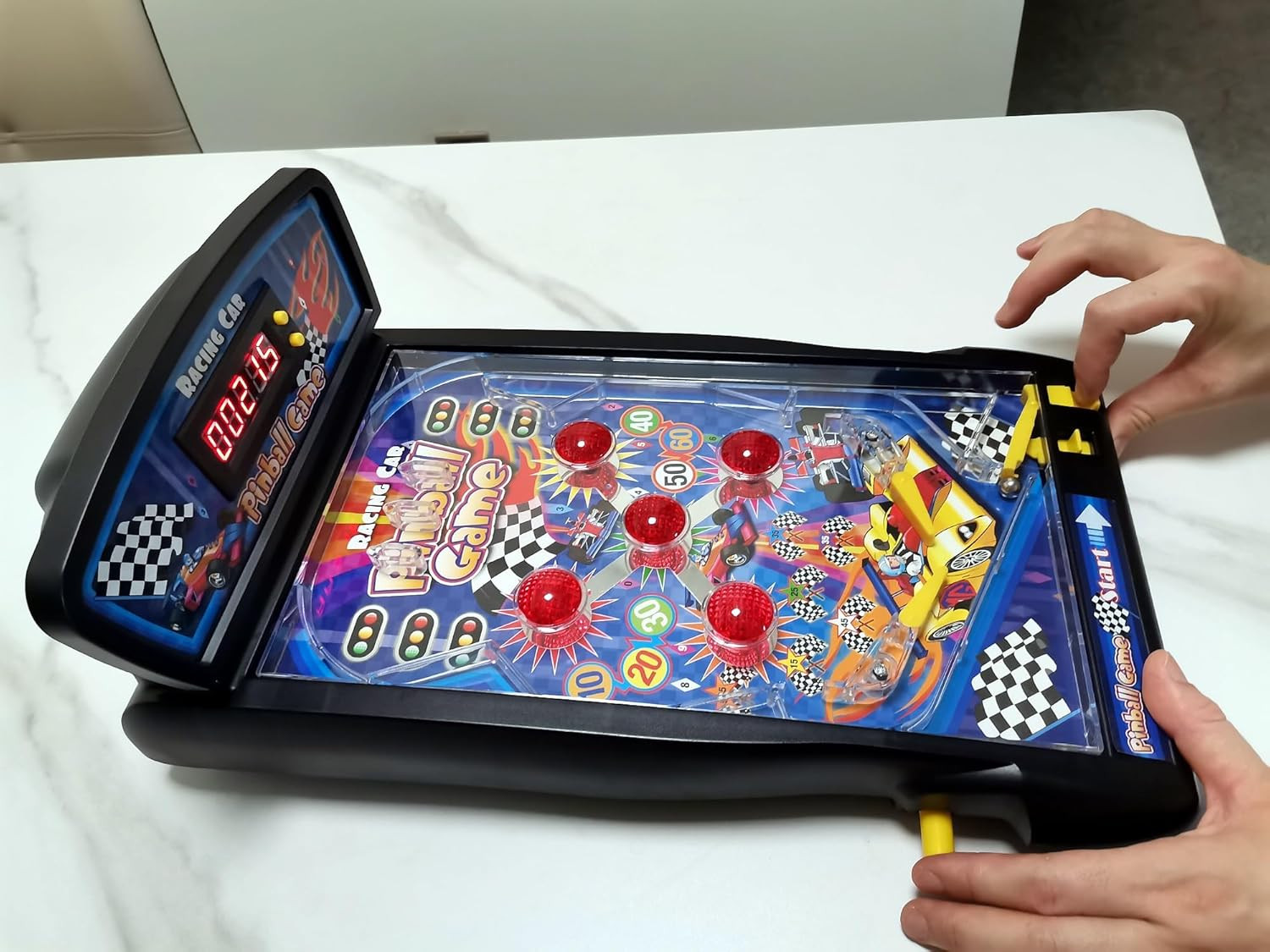 Pinball Machine, Electronic Tabletop Game, 16.5 Inch Table Pinball...