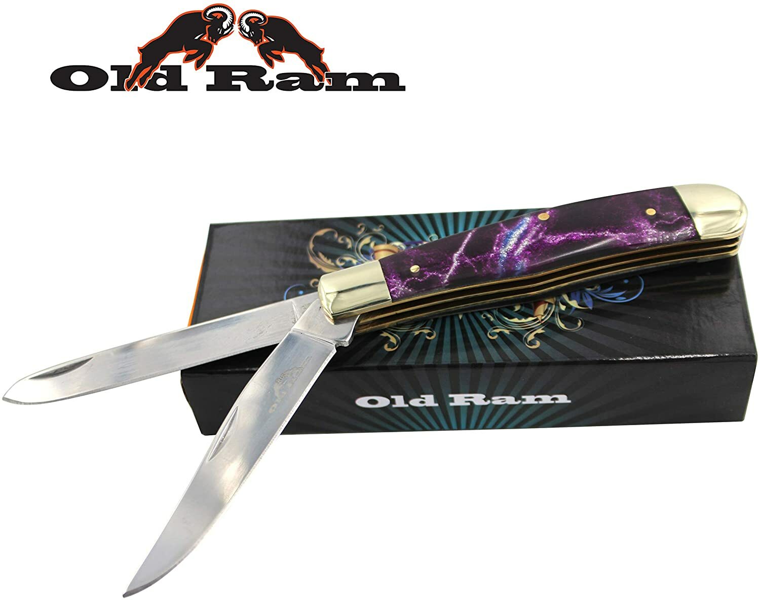 Old Ram Collection Everyday Carry Manual Folding Trapper Knife w/Smooth Resin