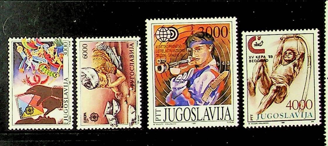 YUGOSLAVIA Sc 1957-60 NH ISSUE OF 1989 - EUROPA+SPORT - (AO23)