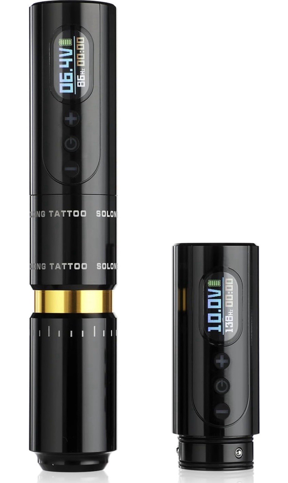 NEW Nazzor Wireless Rotary Tattoo Machine Pen PMU (Black/Gold)
