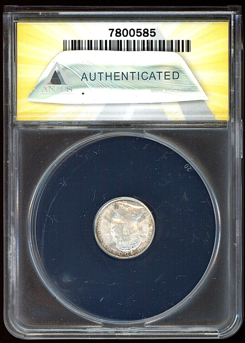 1902-H large H Canada 5c ANACS MS63