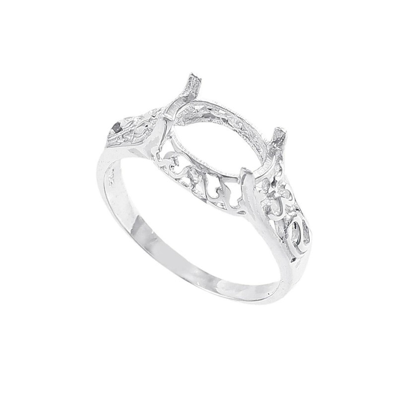 925 Silver 7x9 mm oval Engagement Ring Setting Engagement Semi Mount Ring Blank
