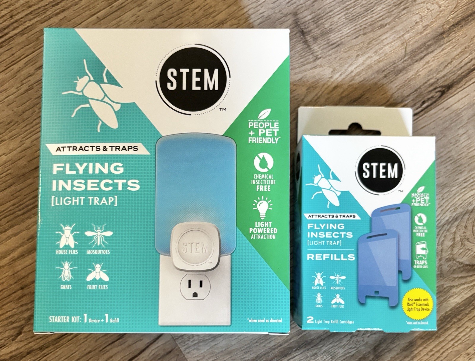 STEM Light Trap Flying Insect Trap Starter Kit + 2ct Refill Cartridges