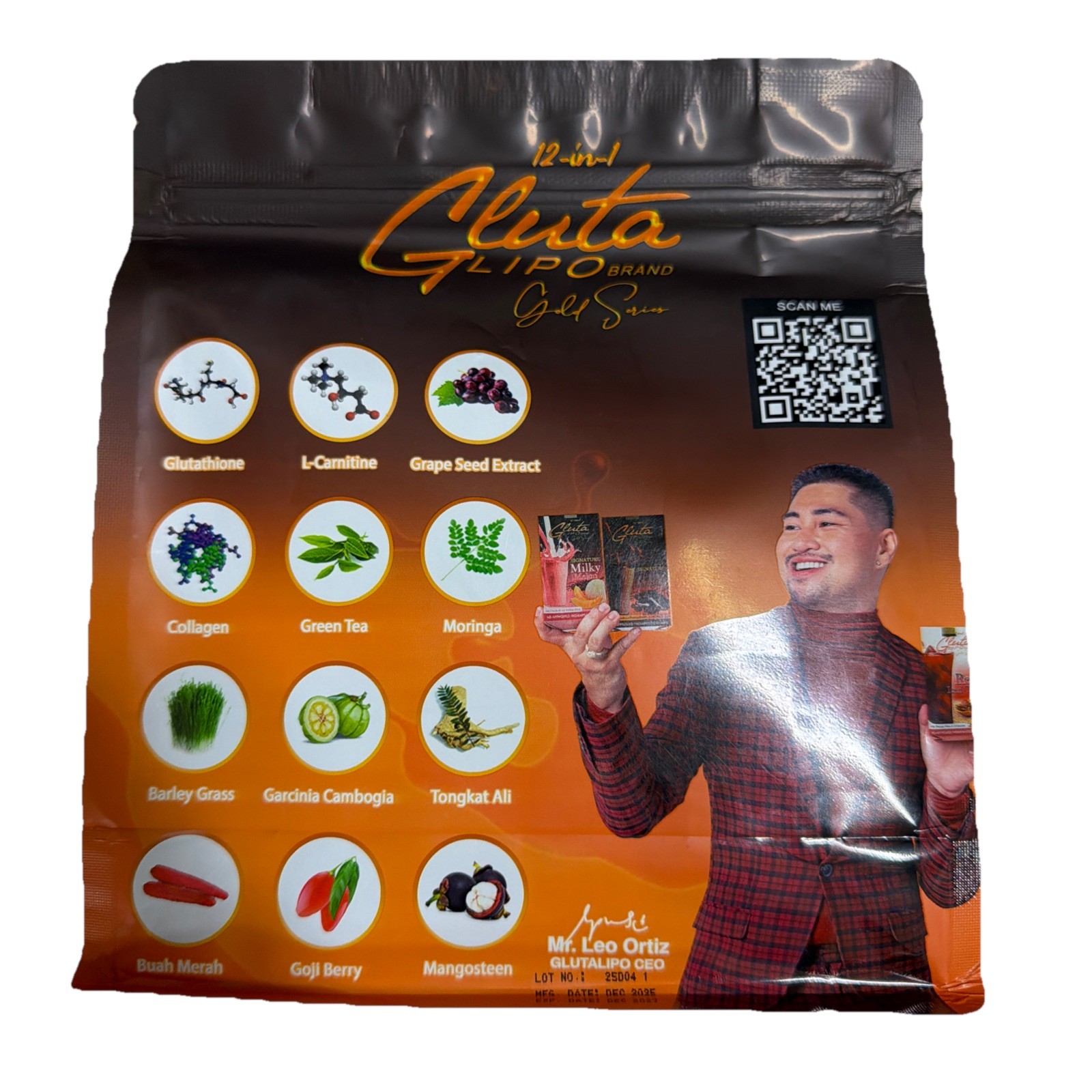 2x Gluta Lipo Dark Chocolate 12-In-1 Detox Slimming & Whitening 20 Sachets