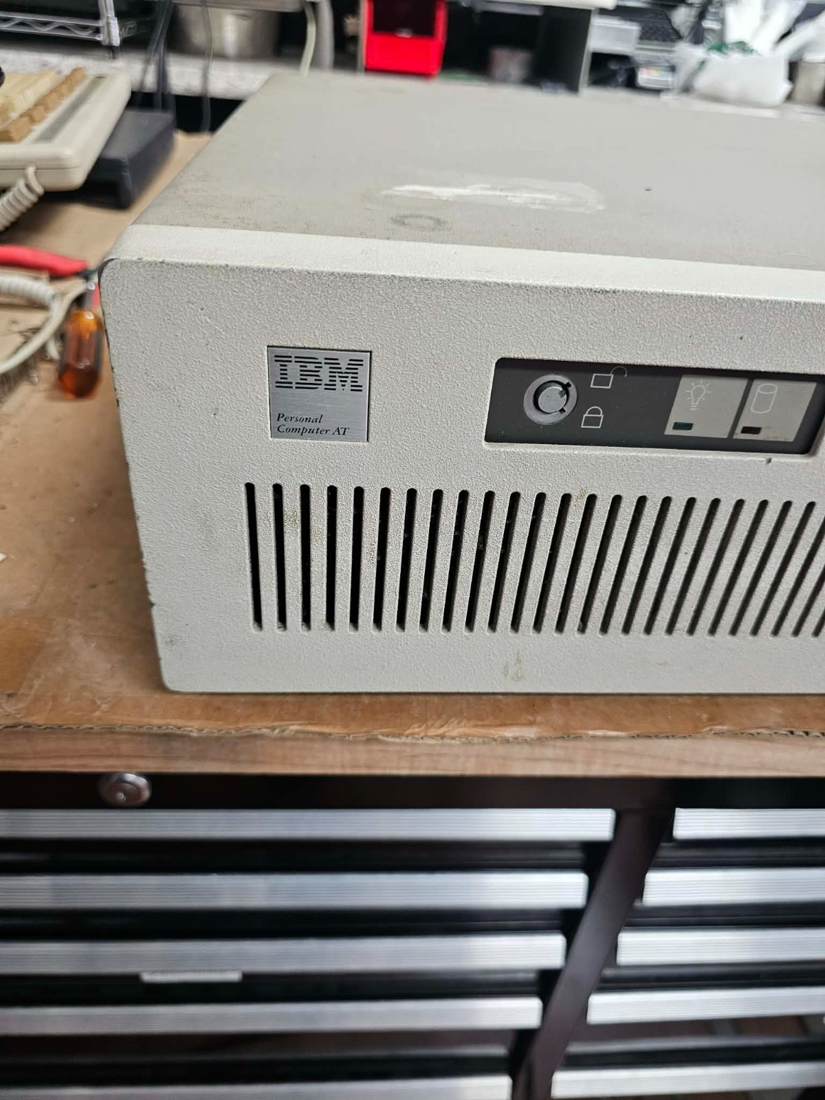 Retro Vintage IBM PC AT 5170 Desktop Computer Posts Upgraded 386 Intel Board