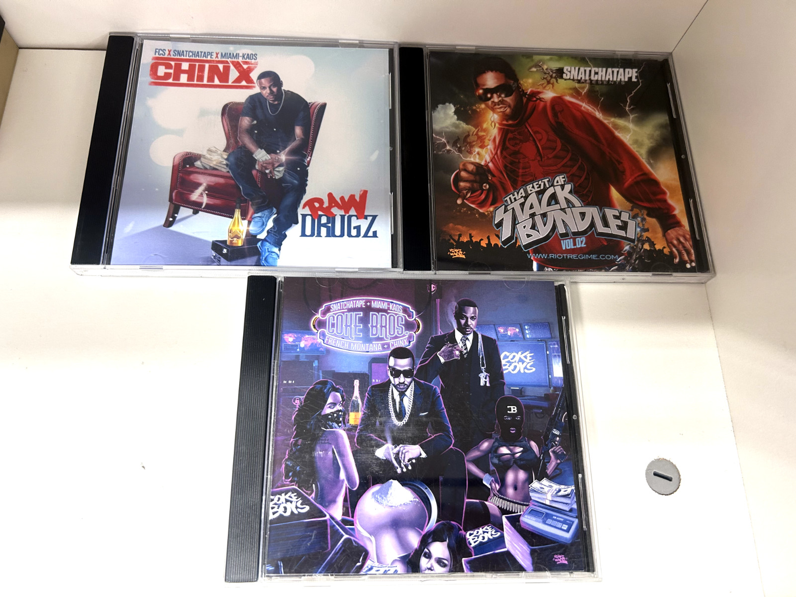 3x Rare Snatchatape Stack Bundles Chinx French Coke Boys Mixtapes NYC Promo CDs
