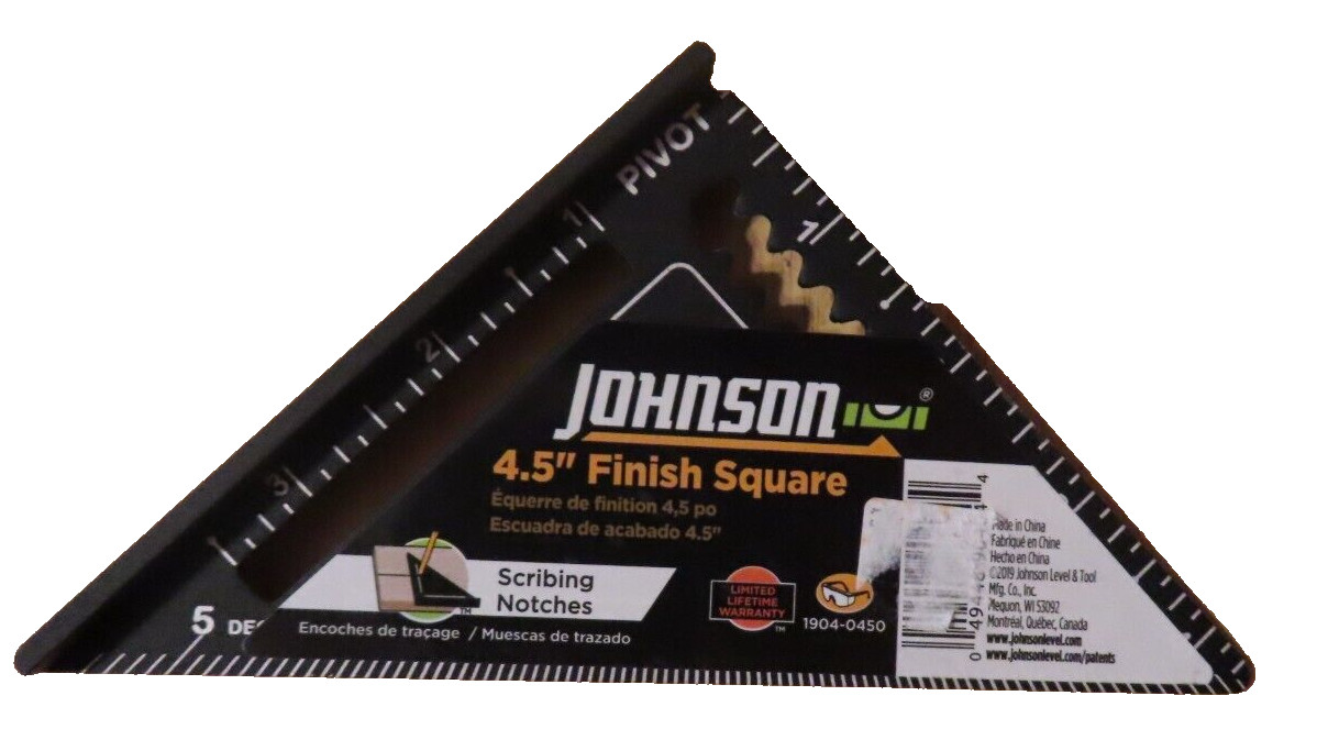 Johnson Finish Square 4-1/2 in. L Aluminum Professional Easy-Read Finish Square