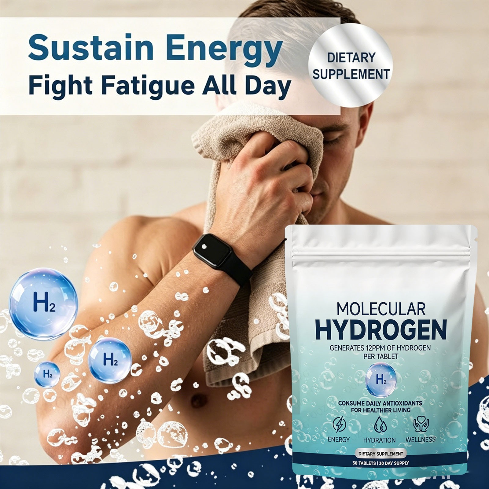 Hydrogen Tablets for Drinking Water, Hydrogen Water Tablets Energy-boosting 1