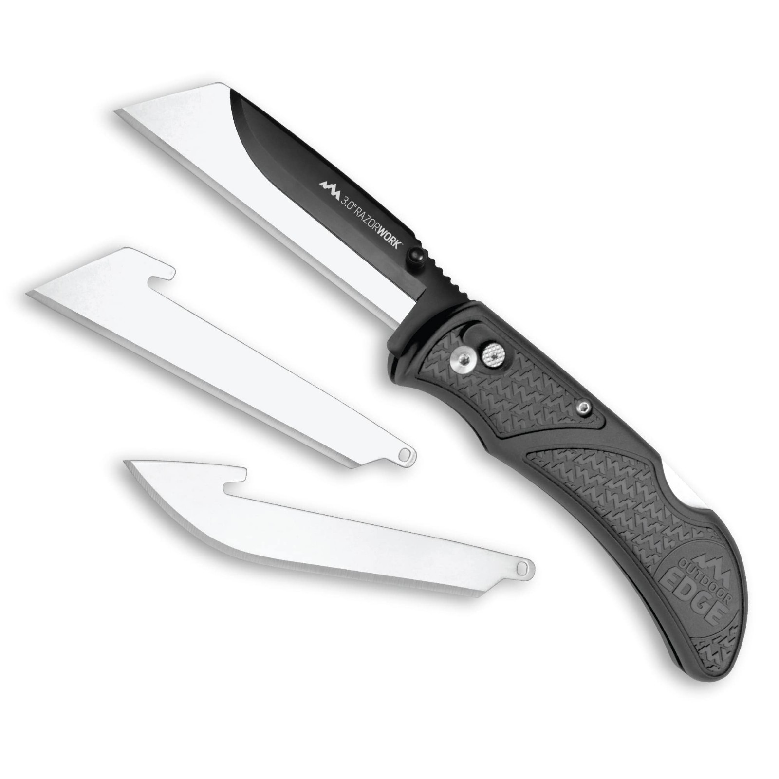 3" Razor-Work Folding Utility Knife - Replaceable Blades, Pocket Clip, 3X Sharp