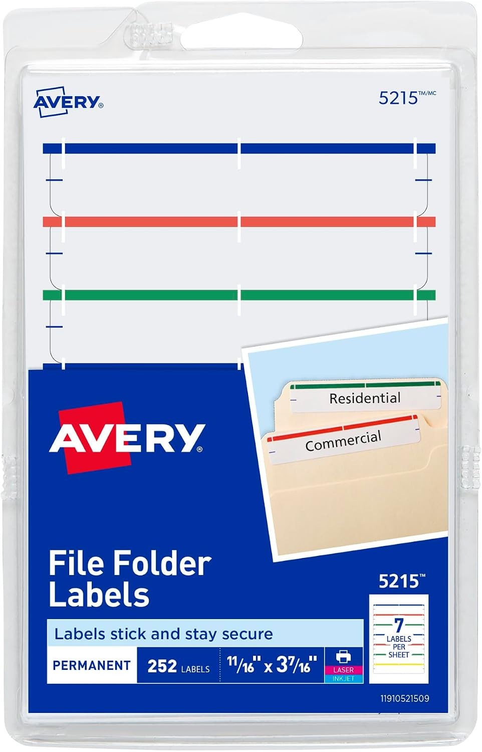 File Folder Labels on 4" x 6" Sheets, Easy Peel, Assorted, Print & Handwrite,
