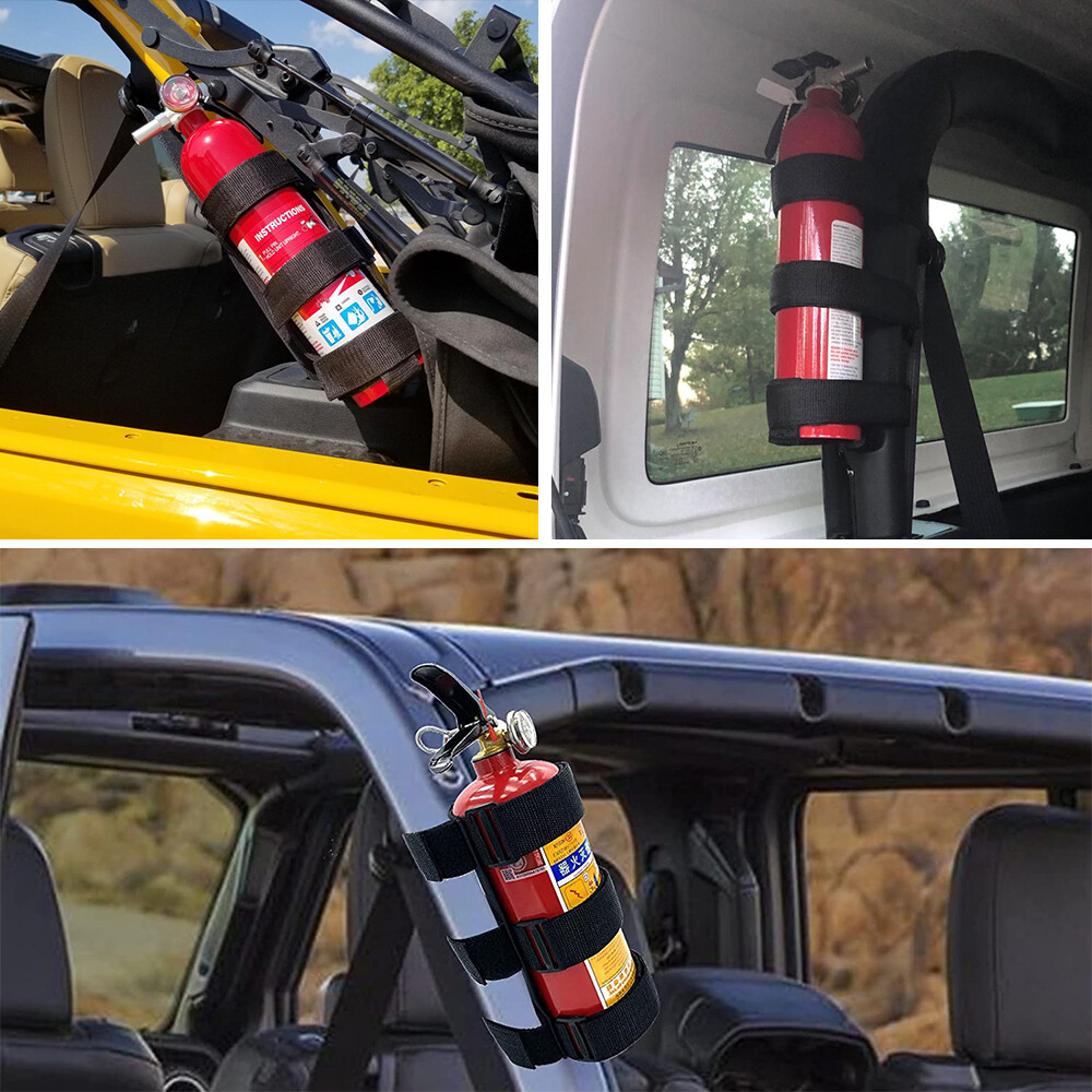 Car Roll Bar Fire Extinguisher Holder Mount Bracket Adjust 2.3-3.4" Universal US