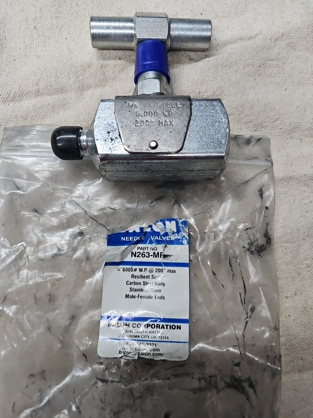 Balon N263-MF Manual Steel Needle Valve 6000psi 1/4in Npt