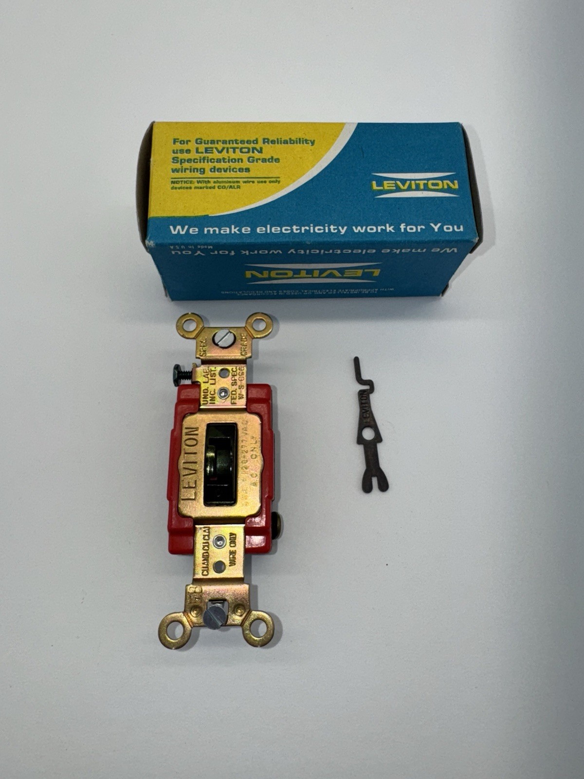 Leviton 1223-2L 20-Amp, 120/277-Volt, Toggle Locking 3-Way AC Quiet Switch,