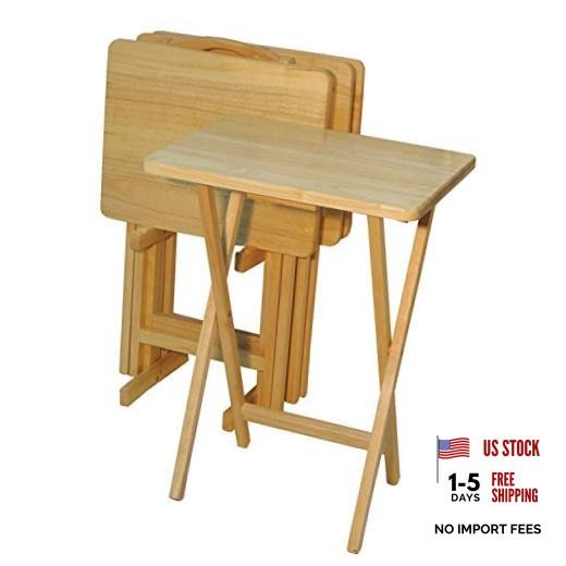660-40 Tray Table Set, 14.75 in x 19 in x 25.5 in, 5 Piece Natural