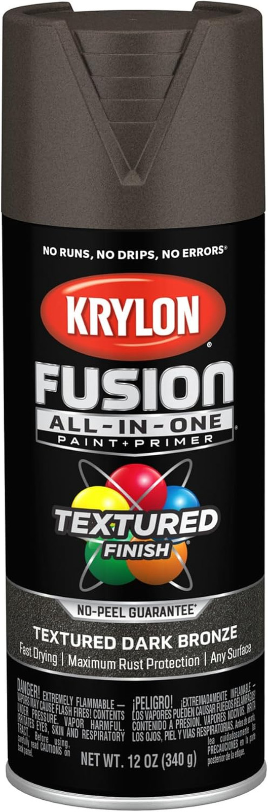 Fusion All-In-One Adhesive Spray Paint for Indoor/Outdoor Use, 12 Oz, Dark Bronz