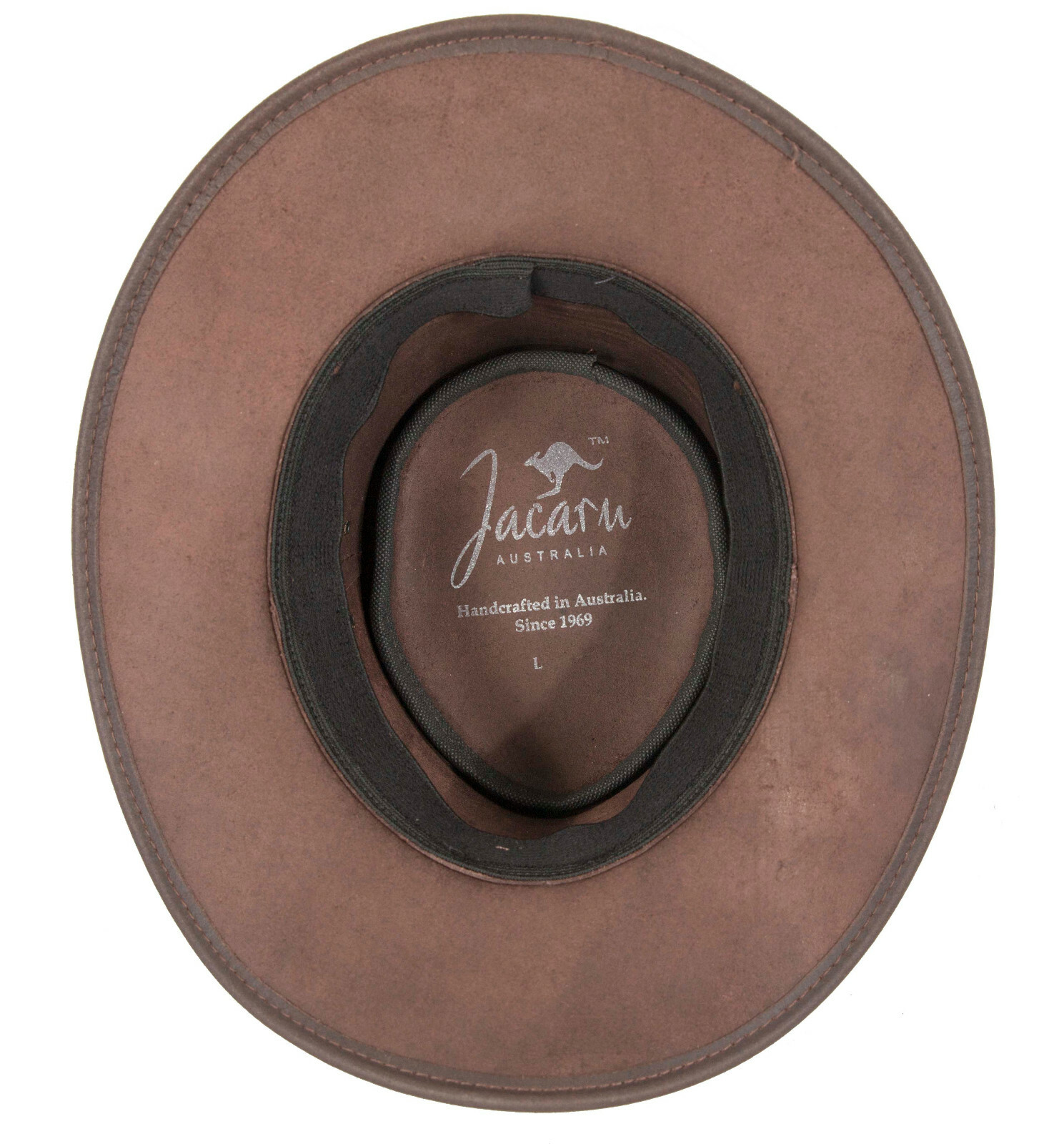 Brown Australian Jacaru Outback Leather Hat 15 Crocodile Teeth Crocodile Dundee