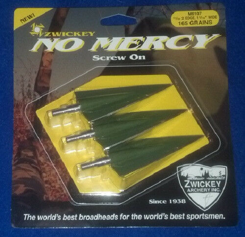 Zwickey No Mercy Screw In Broadheads 11/32", 165 grains, 3 pack