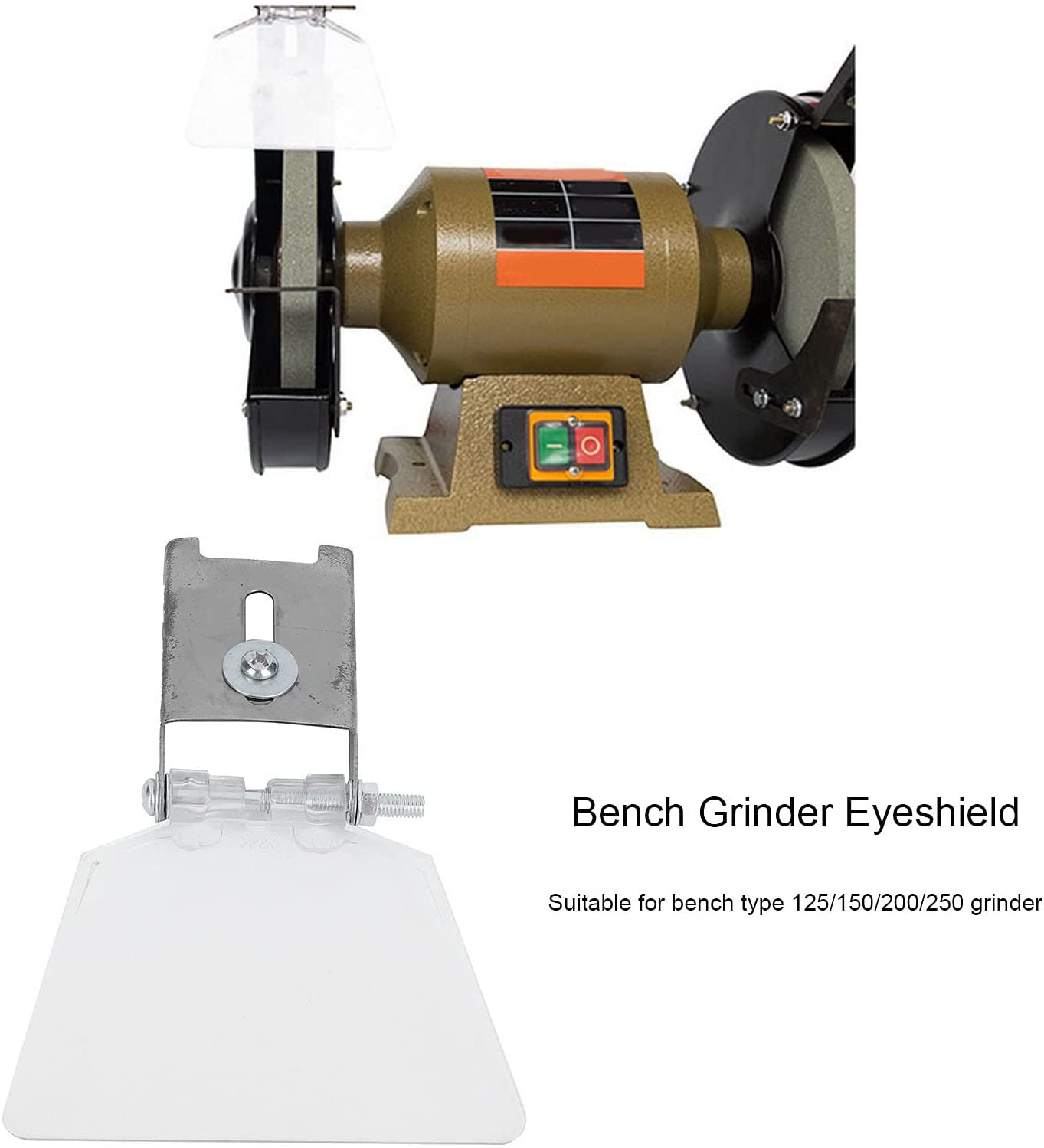 Bench Grinder Eyeshield, Safety Eye Shields Set Stainless Steel Guards Replac...