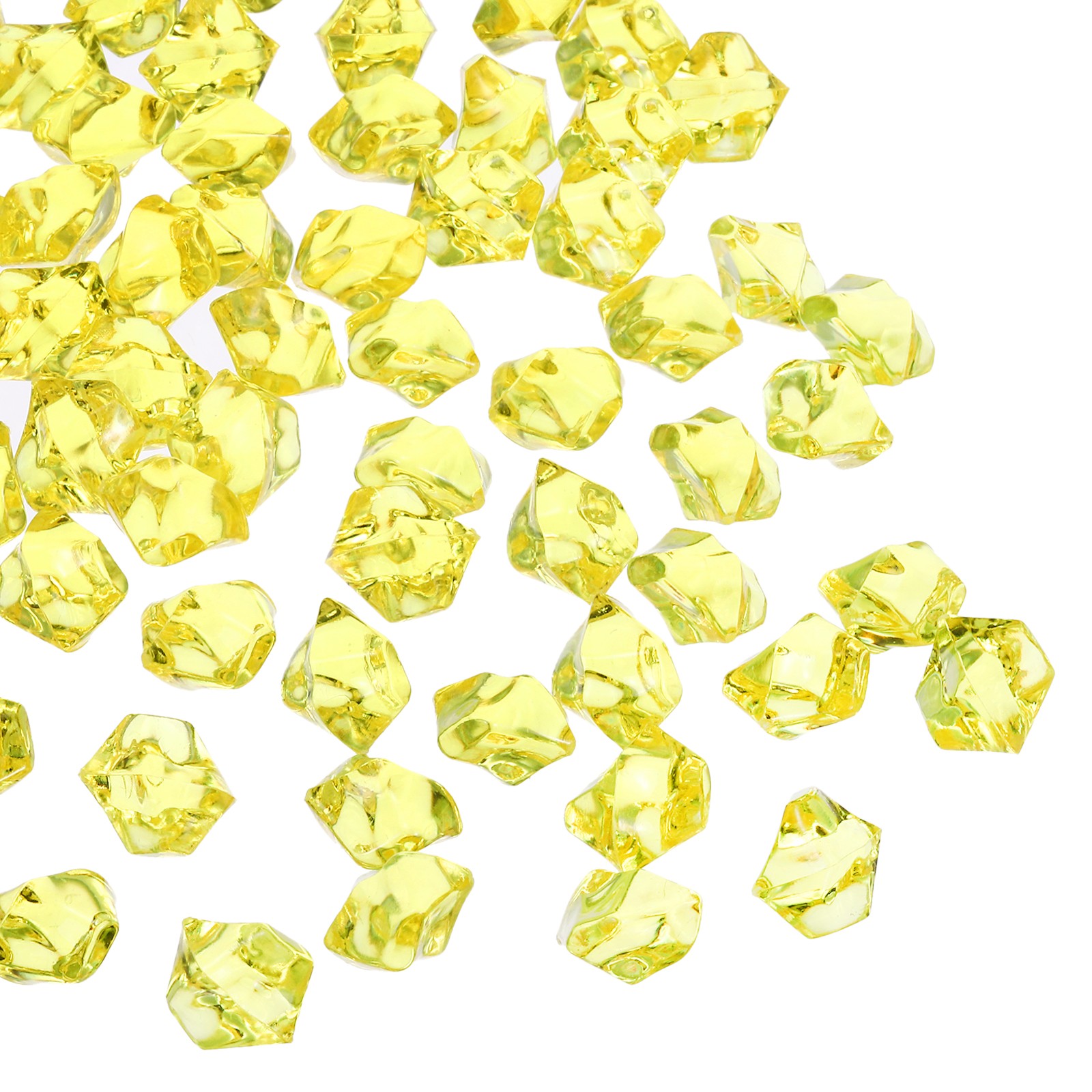 200pcs Fake Ice Rocks Acrylic Dark Gold Fake Crystals Ice Diamonds