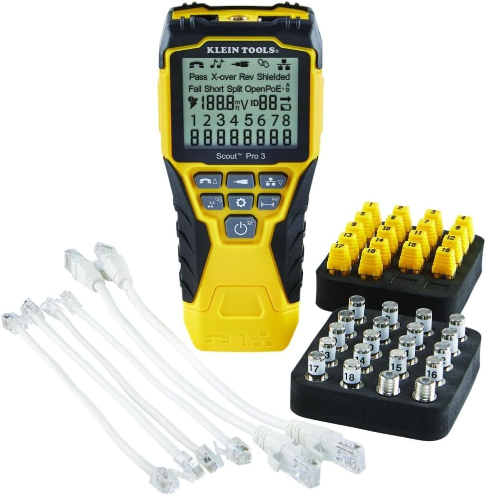 Klein Tools VDV Scout Pro 3 Cable Tester with Remote - Tests Voice, Data, Video