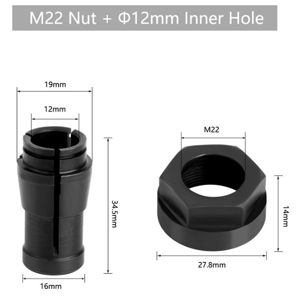 M22 12mm tensioning lining converter with mother for engraving
