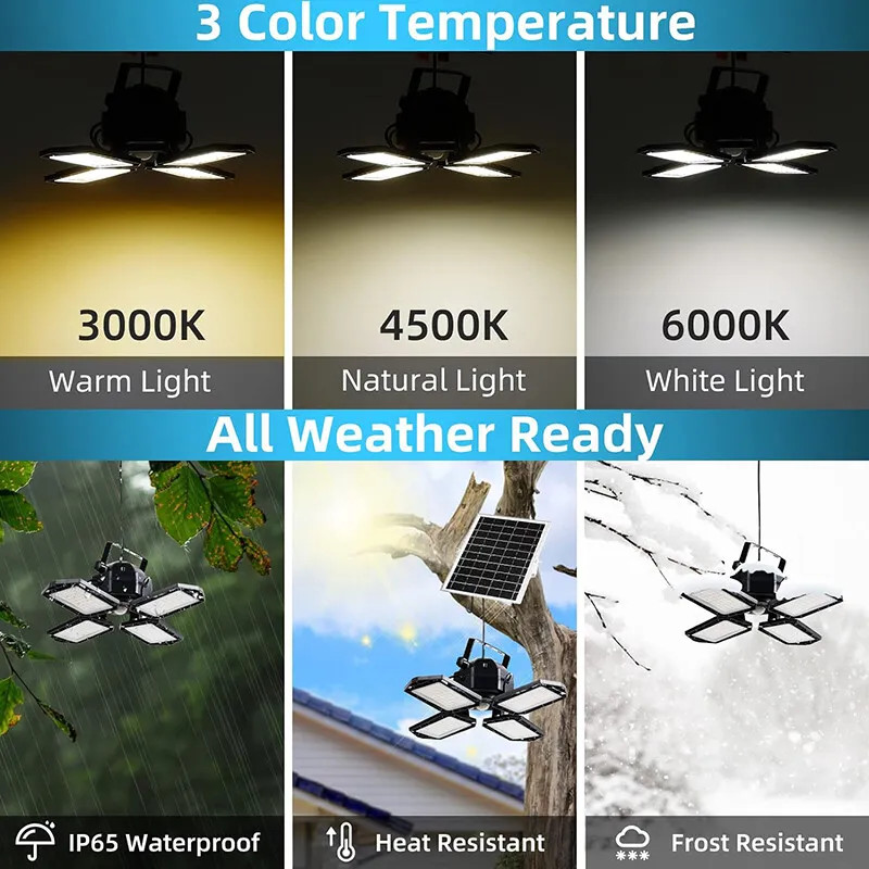 2 Pack Solar Pendant Light Outdoor Indoor Solar Powered Motion Sensor Shed Light