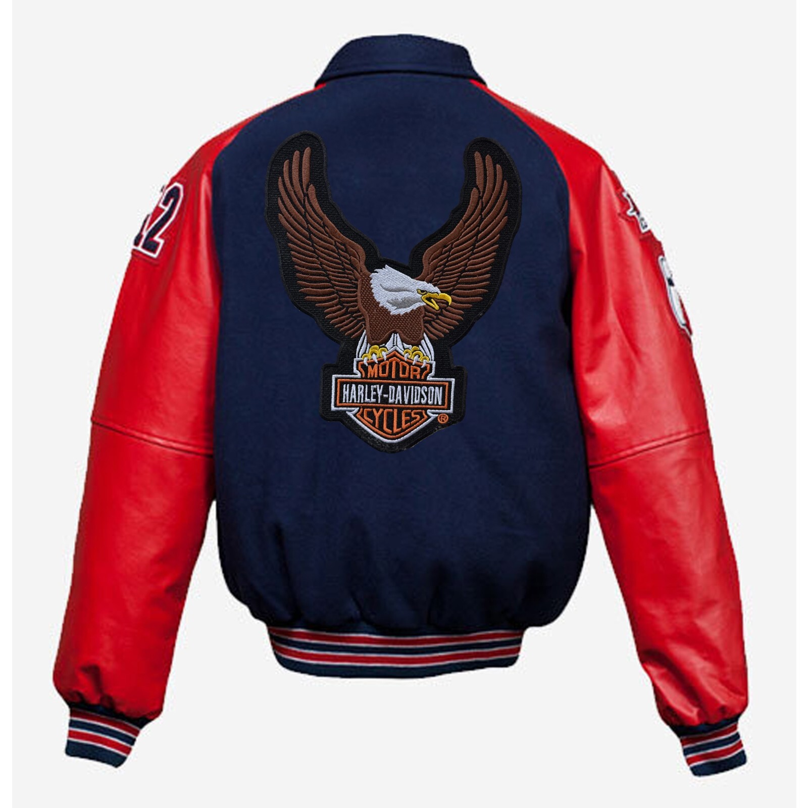 Harley-Davidson Brown Up-Wing Eagle Patch "11 x 9 " Made in USA-IRON ON PATCH