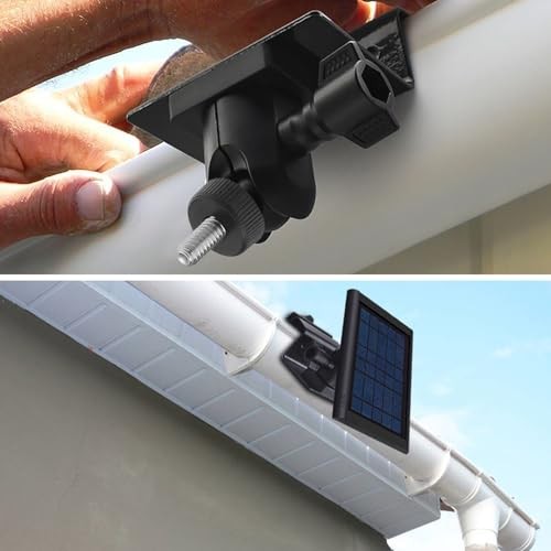 Universal Solar Panel Gutter Mount Compatible with Ring, Arlo, Eufy, Black
