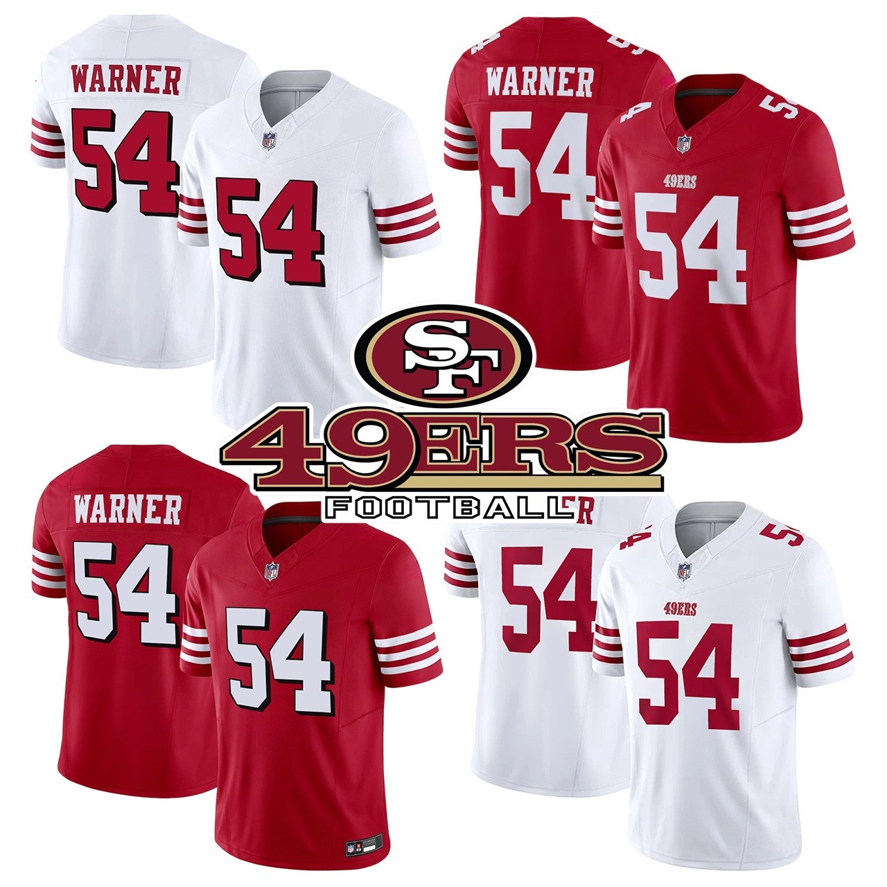 NWT Men/Youth 49ers #54Fred Warner Collection Limited Stitched Jersey
