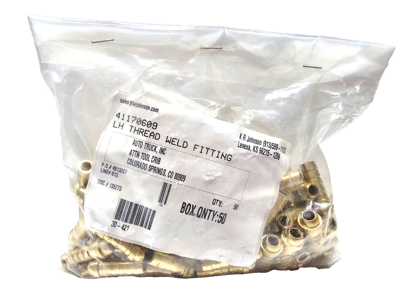 50 Pack Oxygen Acetylene Welding Hose Nut & Barb Set,41170609