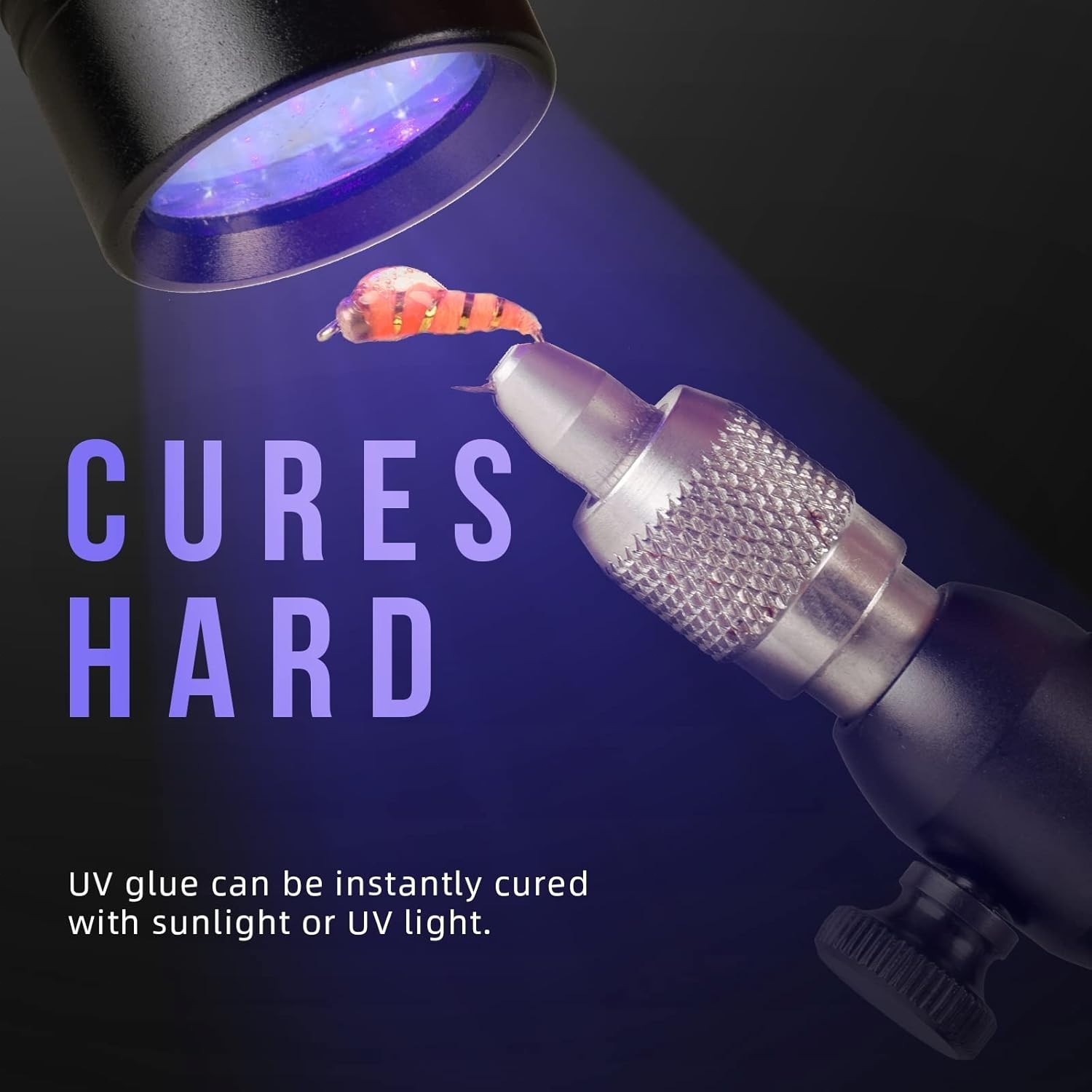 Versatile Fly Tying UV Glue Trio with UV Light – 20ml Clear & Flexible Solutions